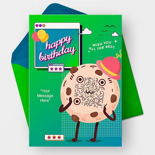 Birthday Card - Sending Birthday Beeps and Boops